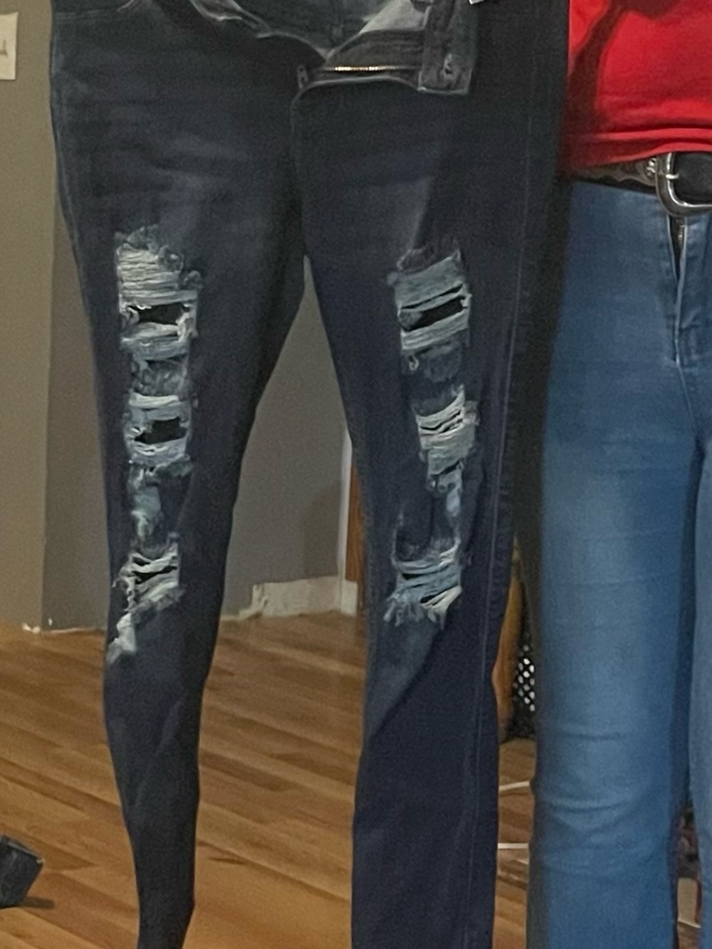 Hollister Dark Navy Ripped Skinny Jeans